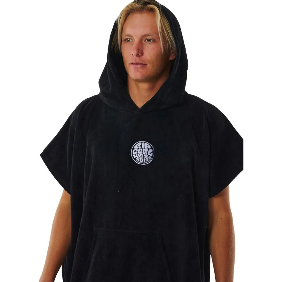 Poncho da bagno Rip Curl Logo Hooded Towel Black