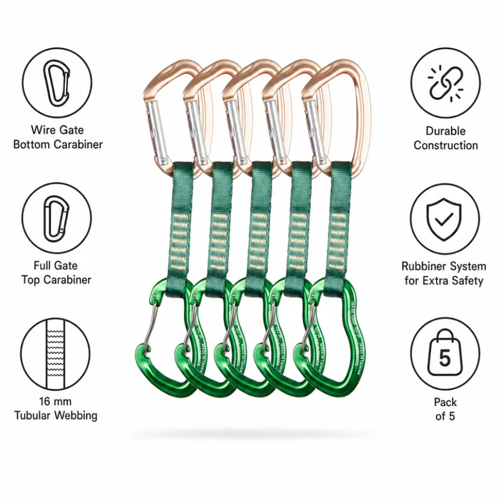 Rinvii Beal Zest Quickdraw 11cm (Pack of 5) Matt Green