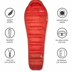 Sacchi a pelo RAB Alpine -12C / 10F Dark Horizon Tuscan Red