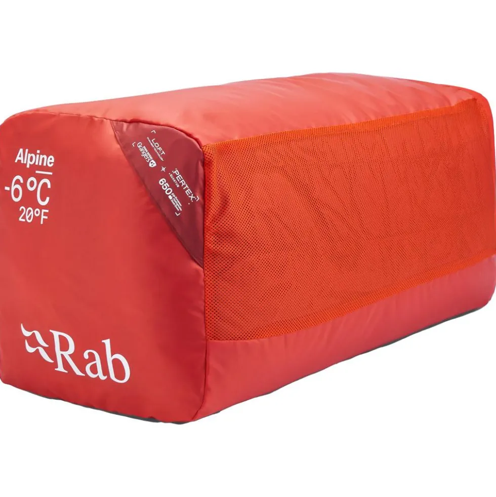 Sacchi a pelo RAB Alpine -6C / 20F Dark Horizon Tuscan Red
