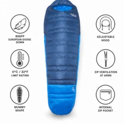 Sacchi a pelo RAB Ascent 0C / 32F Tempest Blue Maya Blue