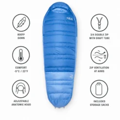 Sacchi a pelo RAB Ascent -12C / 10F Womens Dark Bluebird Bluebird
