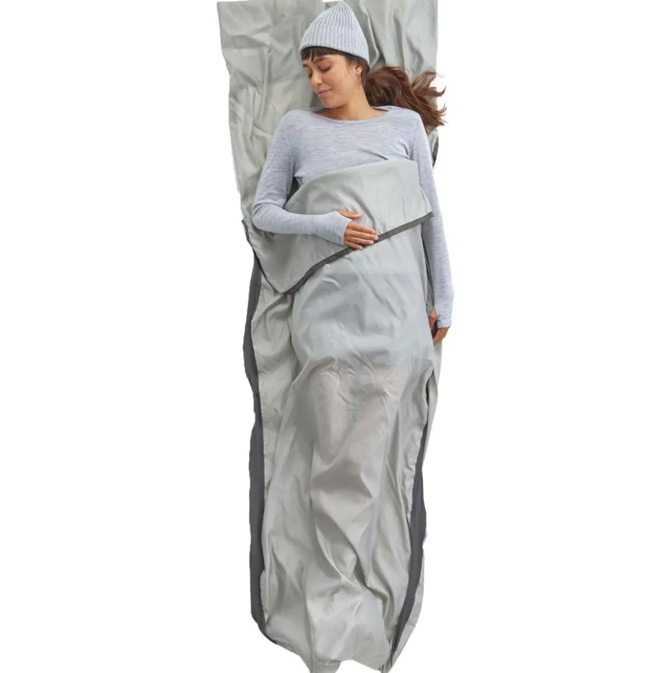 Saccolenzuolo Sea To Summit Silk Blend Rectangular w/ Pillow Sleeve Light Grey