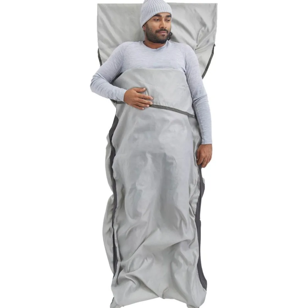 Saccolenzuolo Sea To Summit Silk Blend Rectangular w/ Pillow Sleeve Light Grey