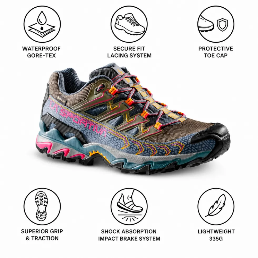 Scarpe da Fast Hiking La Sportiva Ultra Raptor II Woman Gore-Tex Slate Sorbet
