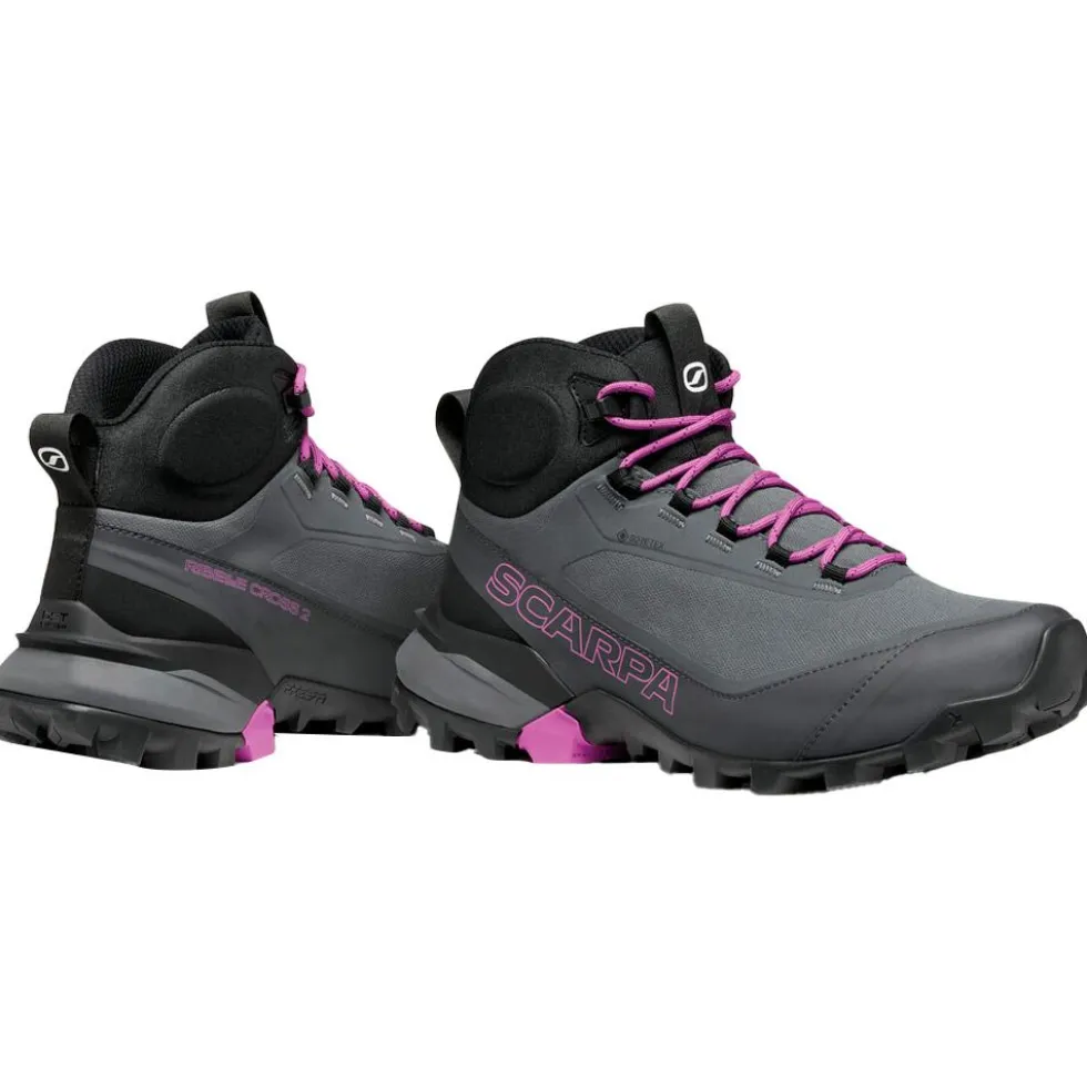 Scarpe da Fast Hiking Scarpa Ribelle Cross 2 Mid Gore-Tex Wmn Dark Gray Purple