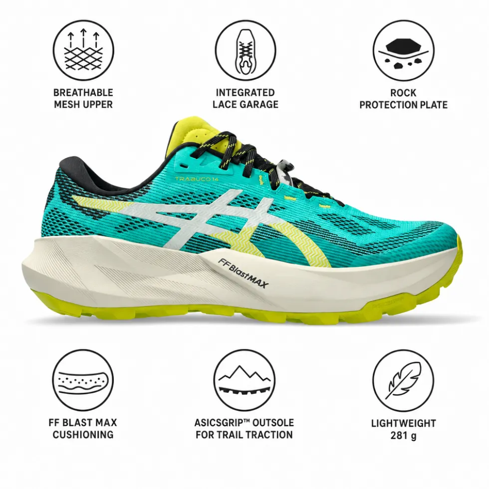 Scarpe da trail Asics Trabuco 14 Aurora Green Light Dust
