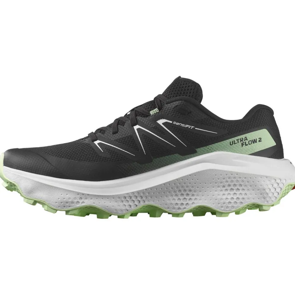 Scarpe da trail Salomon Ultra Flow 2 Black White Patina Green