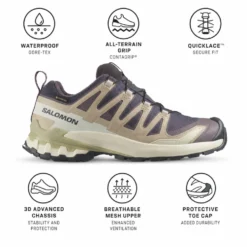 Scarpe da trail Salomon Xa Pro 3D V9 Gore-Tex W Nine Iron Oxford Tan Alfalfa
