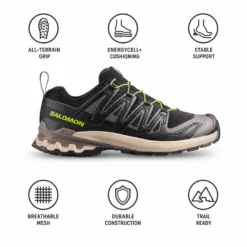 Scarpe da trail Salomon Xa Pro 3D V9 Black Dark Gull Gray Acid Lime