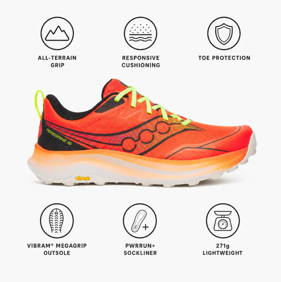 Scarpe da trail Saucony Peregrine 16 Fire Black