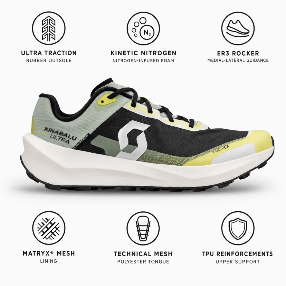 Scarpe da trail Scott Kinabalu Ultra Acid Yellow Spray Grey