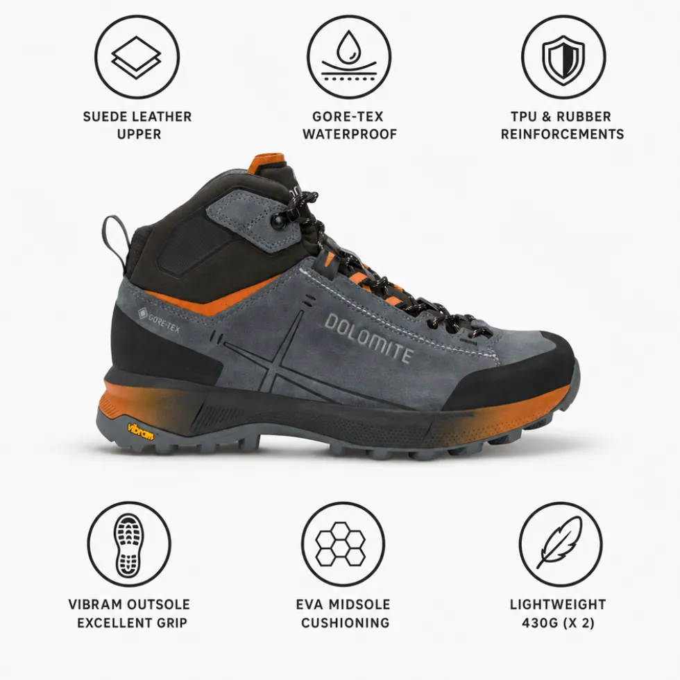 Scarpe escursionismo Dolomite Vernale Hike Mid Gore-Tex Gunmetal Grey