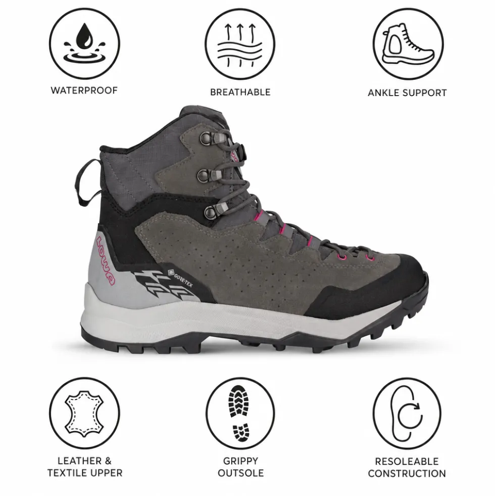 Scarpe escursionismo Lowa Explorer Gore-Tex Mid Ws Grey Pink