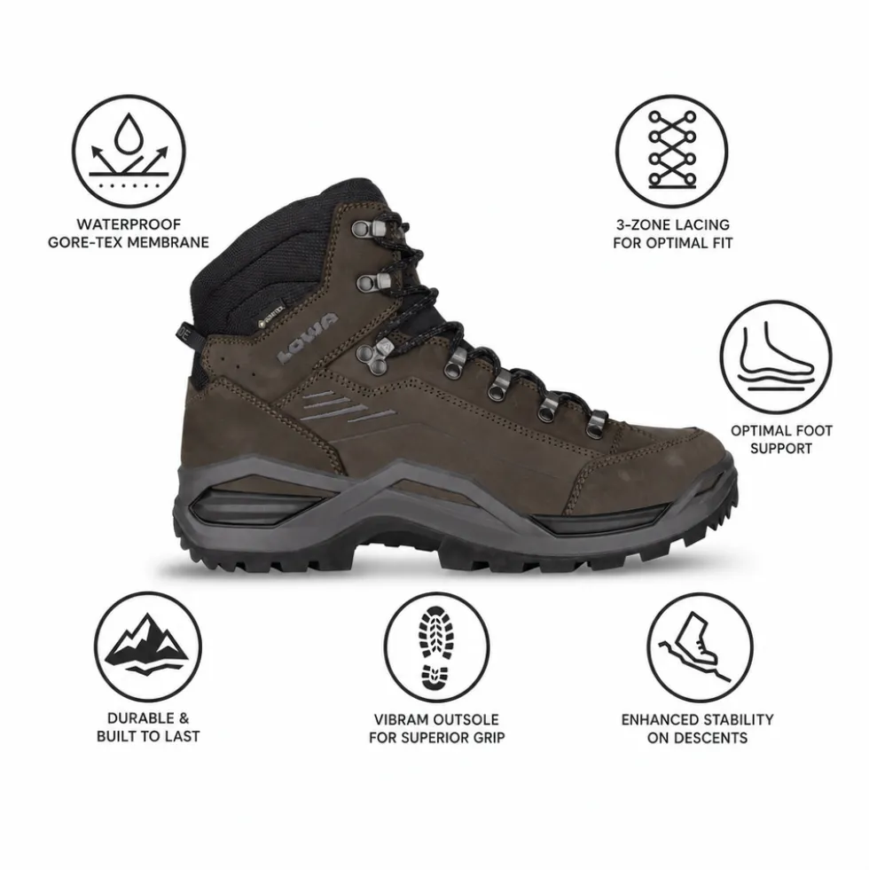 Scarpe escursionismo Lowa Renegade Evo Gore-Tex Mid Dark Brown Black