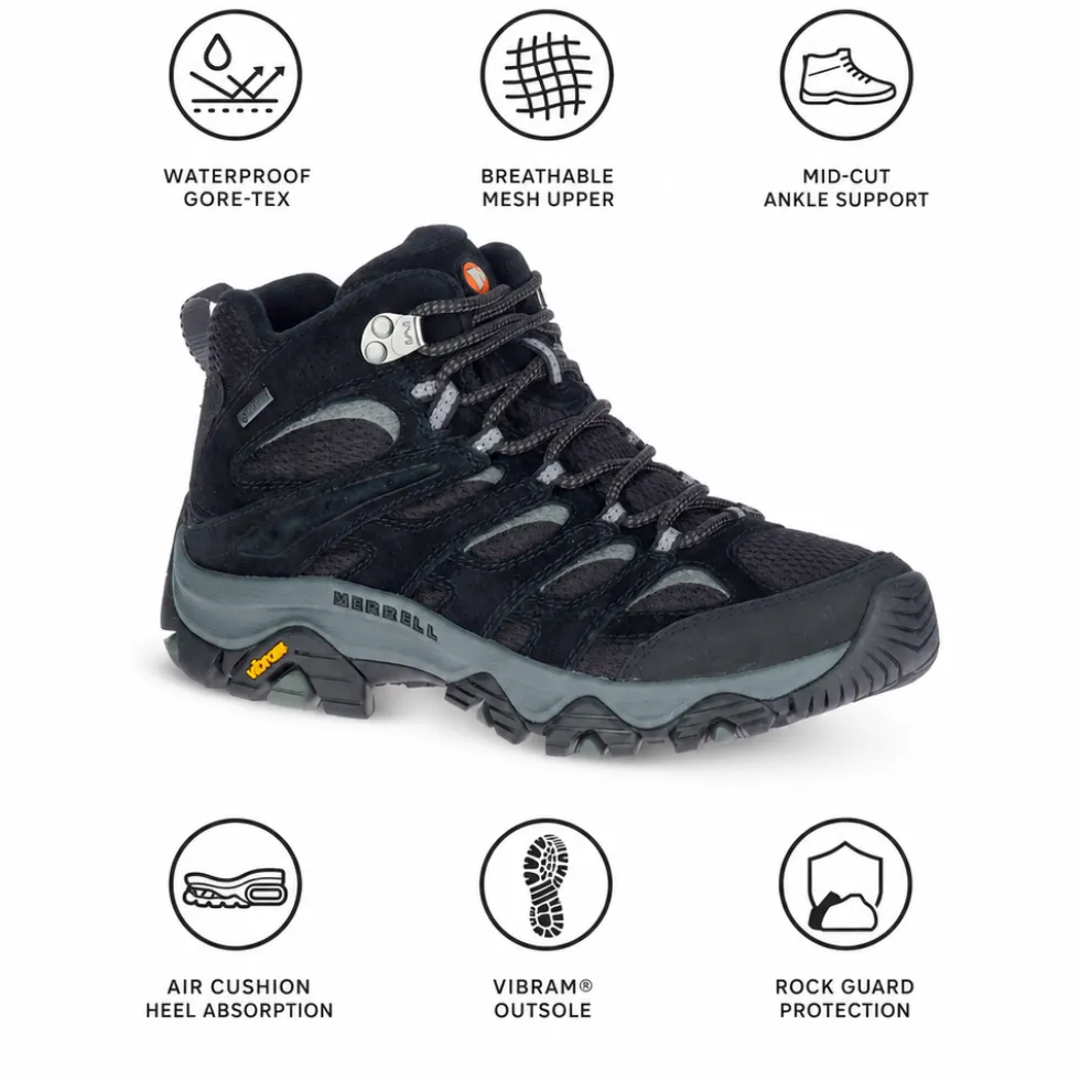 Scarpe escursionismo Merrell Moab 3 Mid Gore-Tex Wmn Black Grey