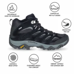 Scarpe escursionismo Merrell Moab 3 Mid Gore-Tex Black Grey