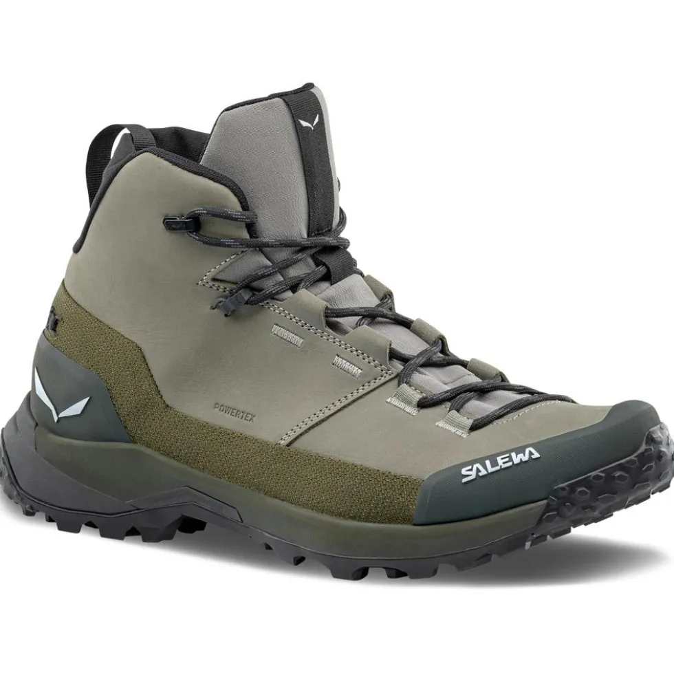 Scarpe escursionismo Salewa Puez Leather Mid Ptx M Shadow Dark Olive