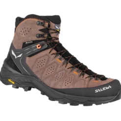 Scarpe escursionismo Salewa Alp Trainer 2 Mid Gore-Tex Wallnut Fluo Orange