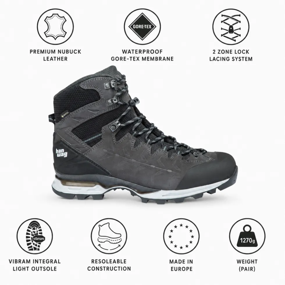 Scarpe trekking e montagna Hanwag Makra Trek Gore-Tex Asphalt Light Grey