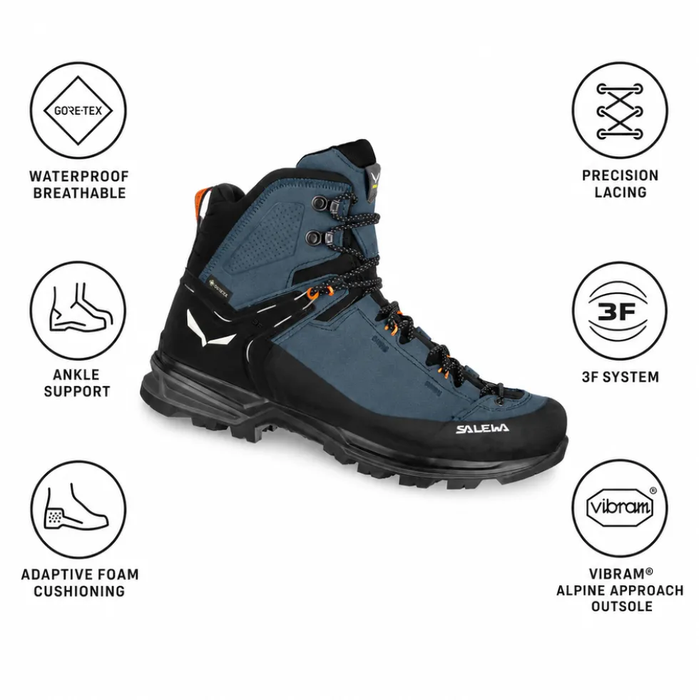 Scarpe trekking e montagna Salewa MTN Trainer 2 Mid Gore-Tex Java Blue Black