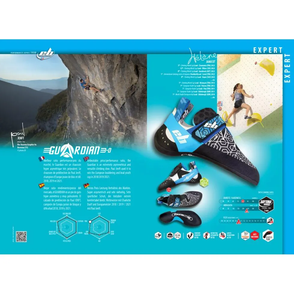 Scarpette arrampicata EB Guardian 3.0 V2 Blanc Bleu