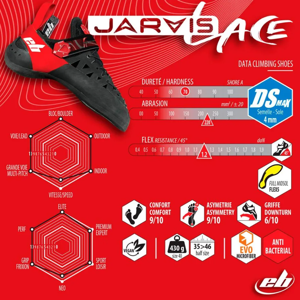 Scarpette arrampicata EB Jarvis Lace Noir Rouge
