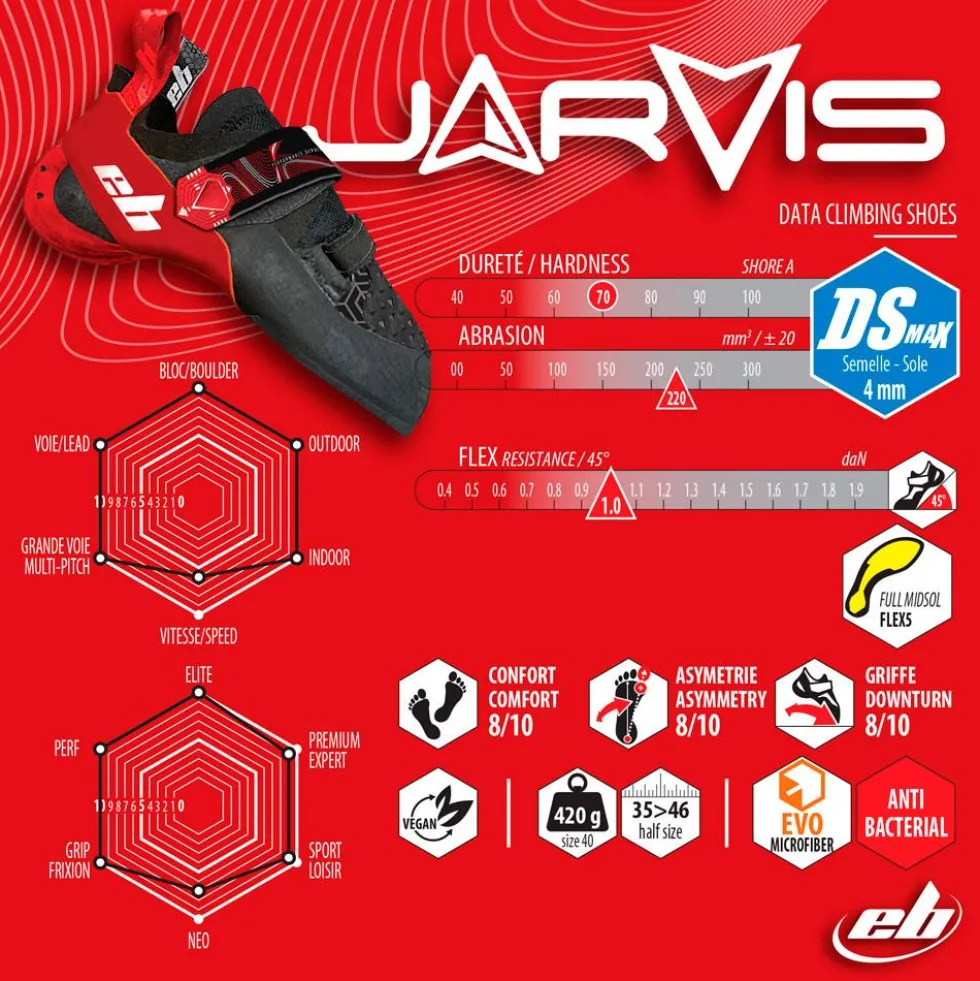 Scarpette arrampicata EB Jarvis Noir Rouge