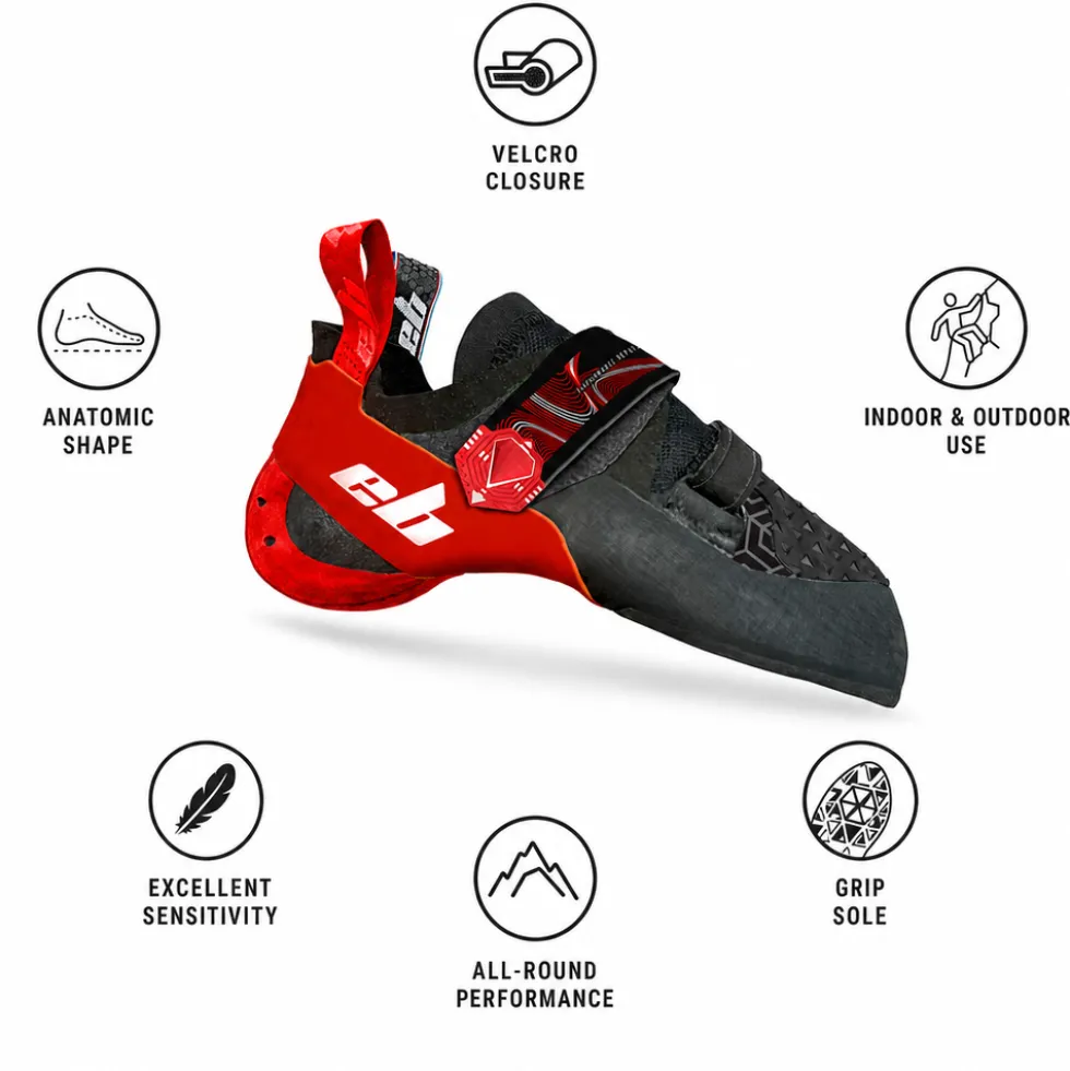 Scarpette arrampicata EB Jarvis Noir Rouge