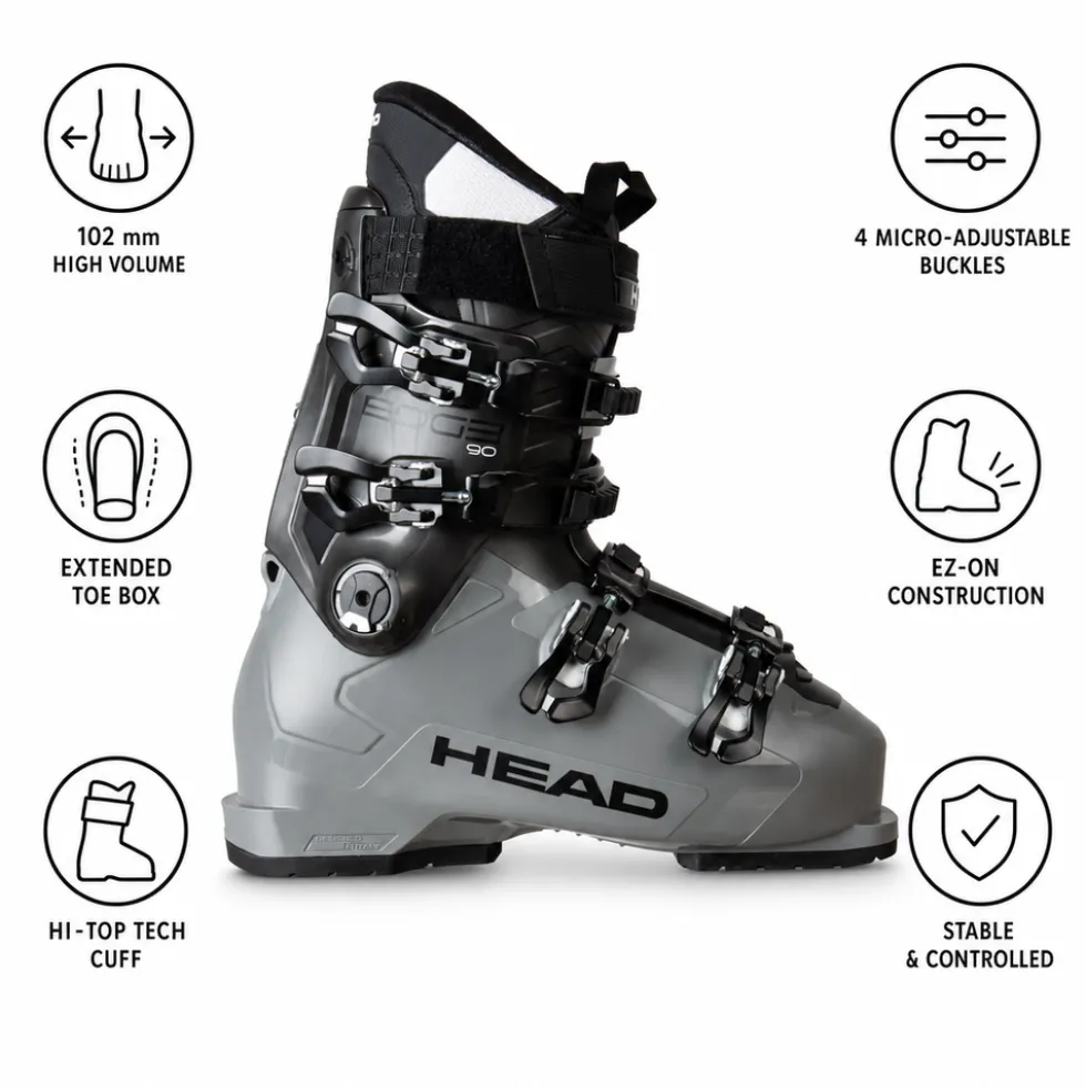 Scarponi da sci Head Edge 90 Hv Gray Anthracite