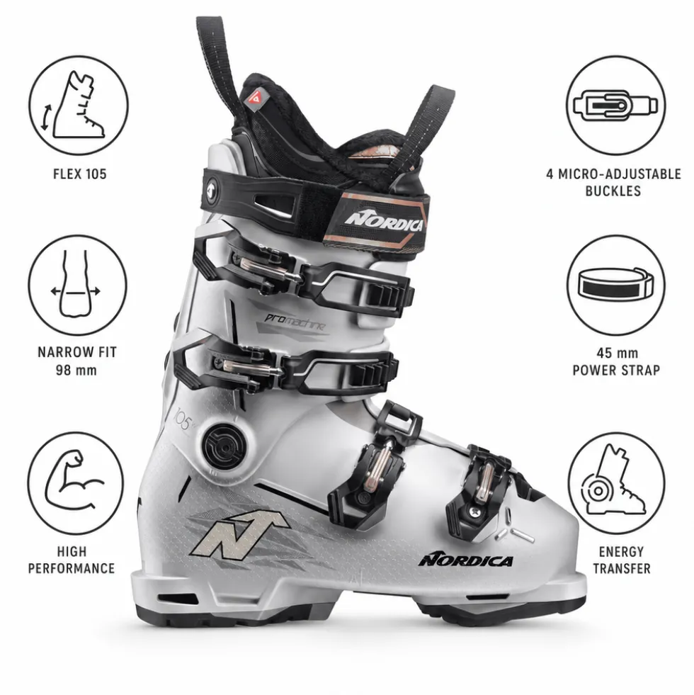 Scarponi da sci Nordica Pro Machine 3 105 W Gw White Black Rose