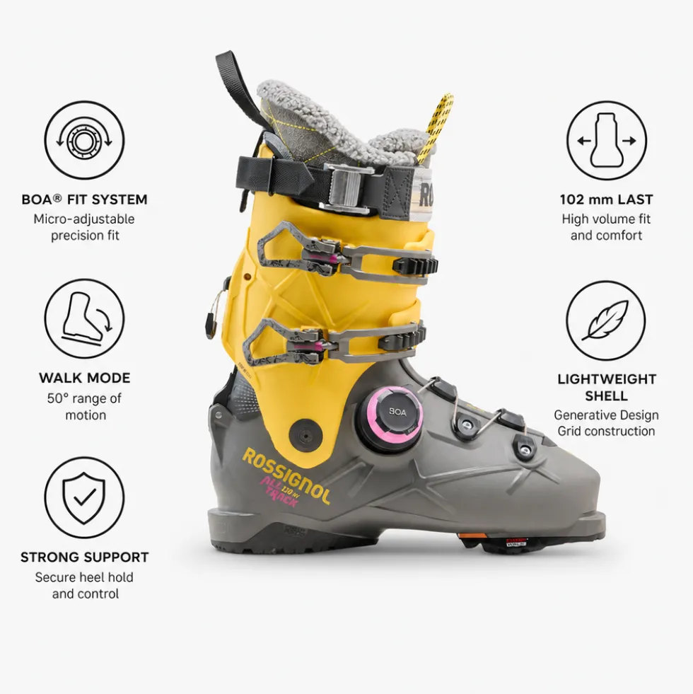Scarponi da sci Rossignol Alltrack 130 Hv Boa Gw Steel Grey Yellow