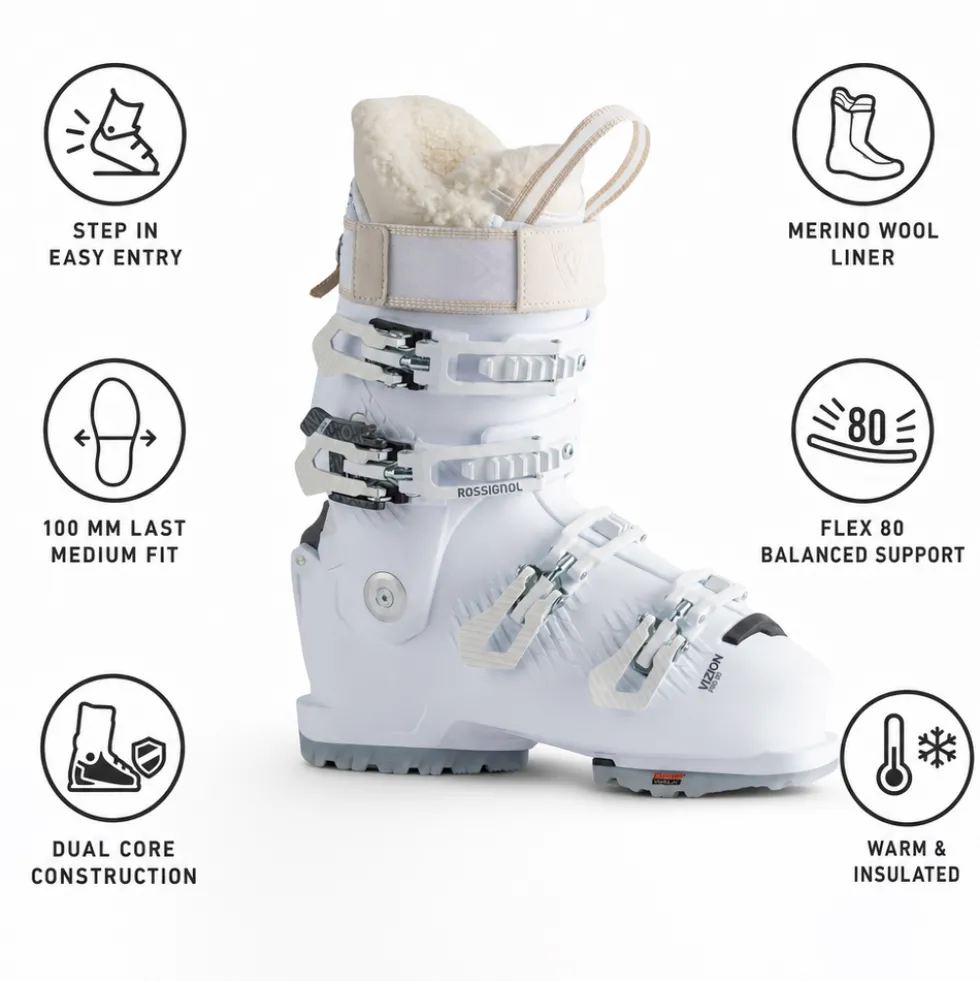 Scarponi da sci Rossignol Vizion 4B Pro 80 W Gw White