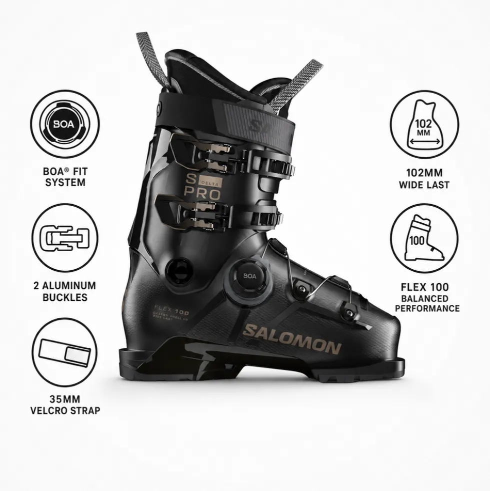 Scarponi da sci Salomon S/Pro Delta S Boa 100 Gw Black Titanium Metal