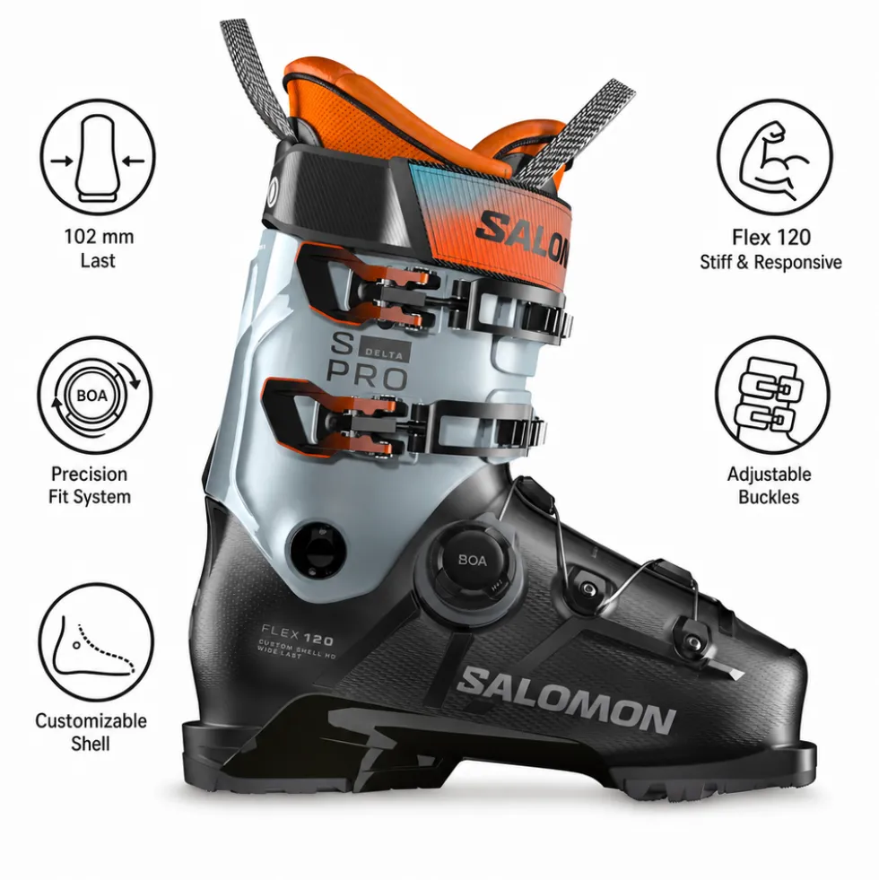 Scarponi da sci Salomon S/Pro Delta Boa 120 Gw Black Arona Silver Metal