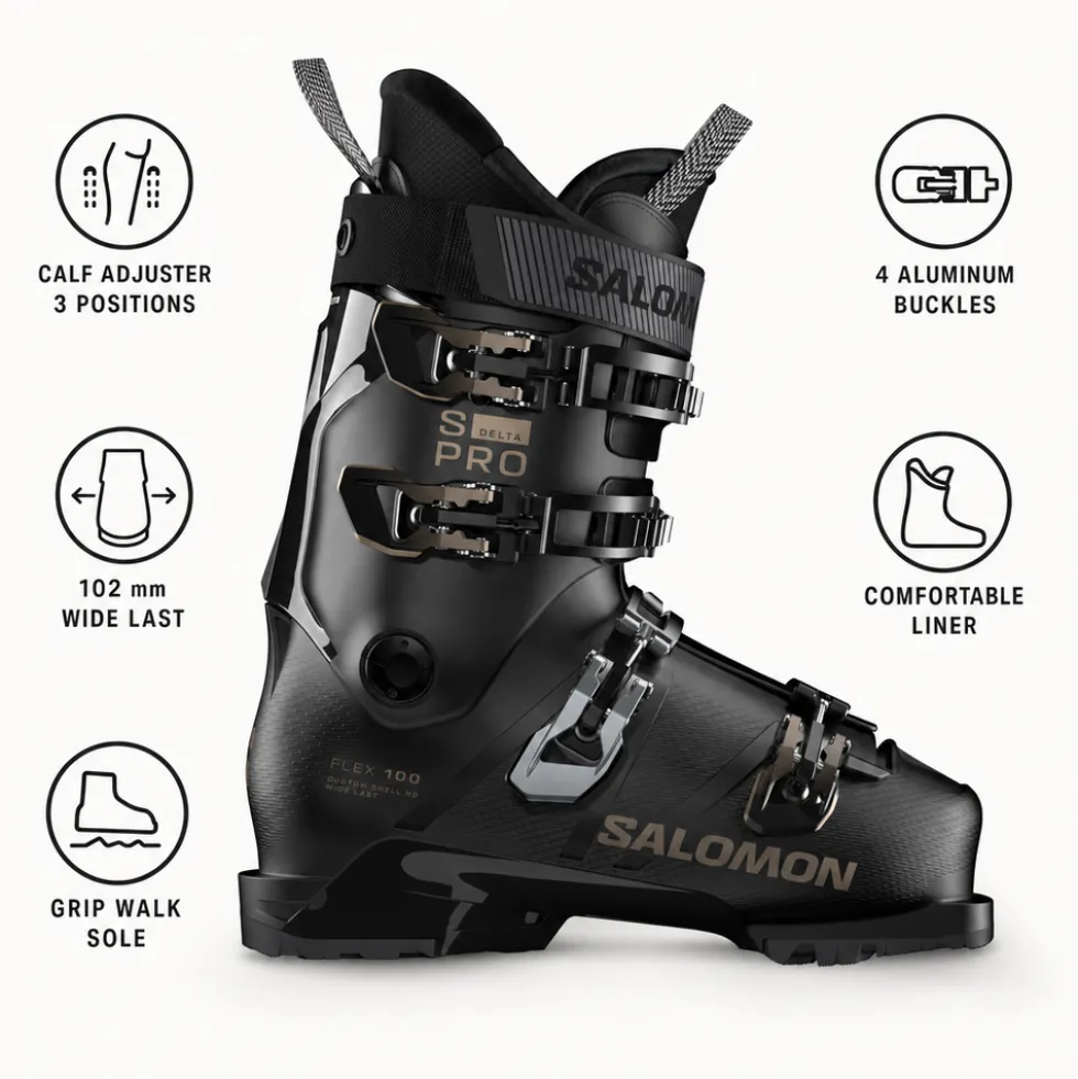 Scarponi da sci Salomon S/Pro Delta 100 Gw Black Titanium Metal