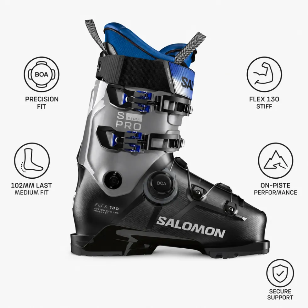 Scarponi da sci Salomon S/Pro Delta S Boa 130 Gw Black Steel Gray Race Blue