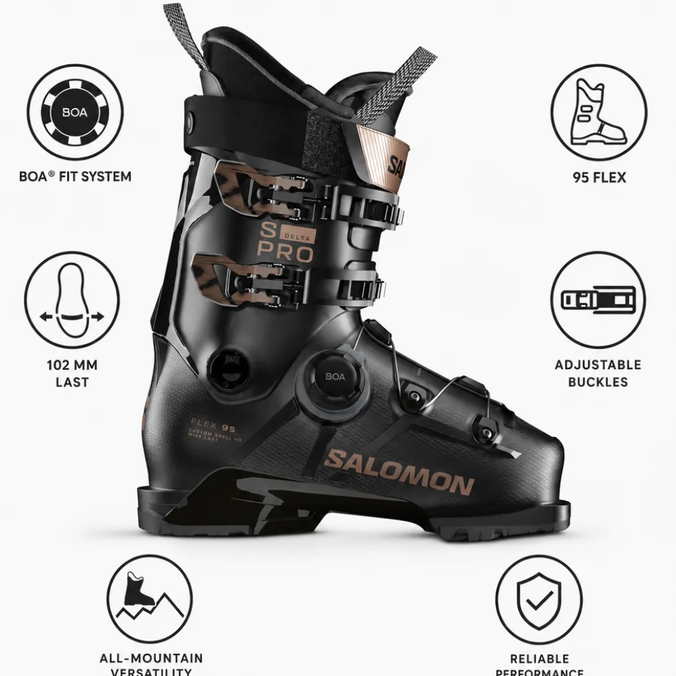 Scarponi da sci Salomon S/Pro Delta S Boa 95 W Gw Black Pinkgold Metal