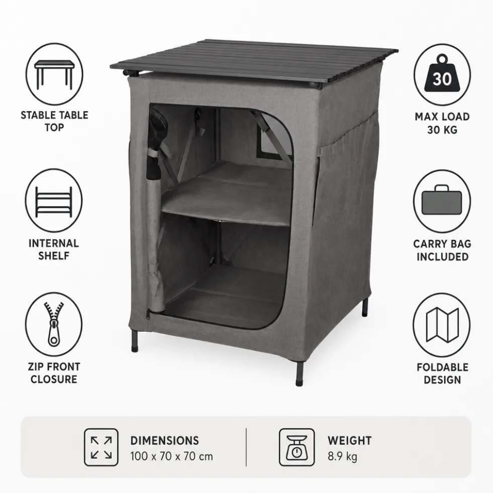 Tavole Kampa Hollow Cupboard Large Grey