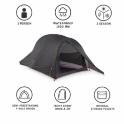 Tende Big Agnes Fly Creek UL1 Asphalt Gray Ridge