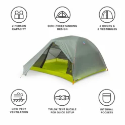 Tende Big Agnes Tiger Wall UL2 Mercury Evening Primrose