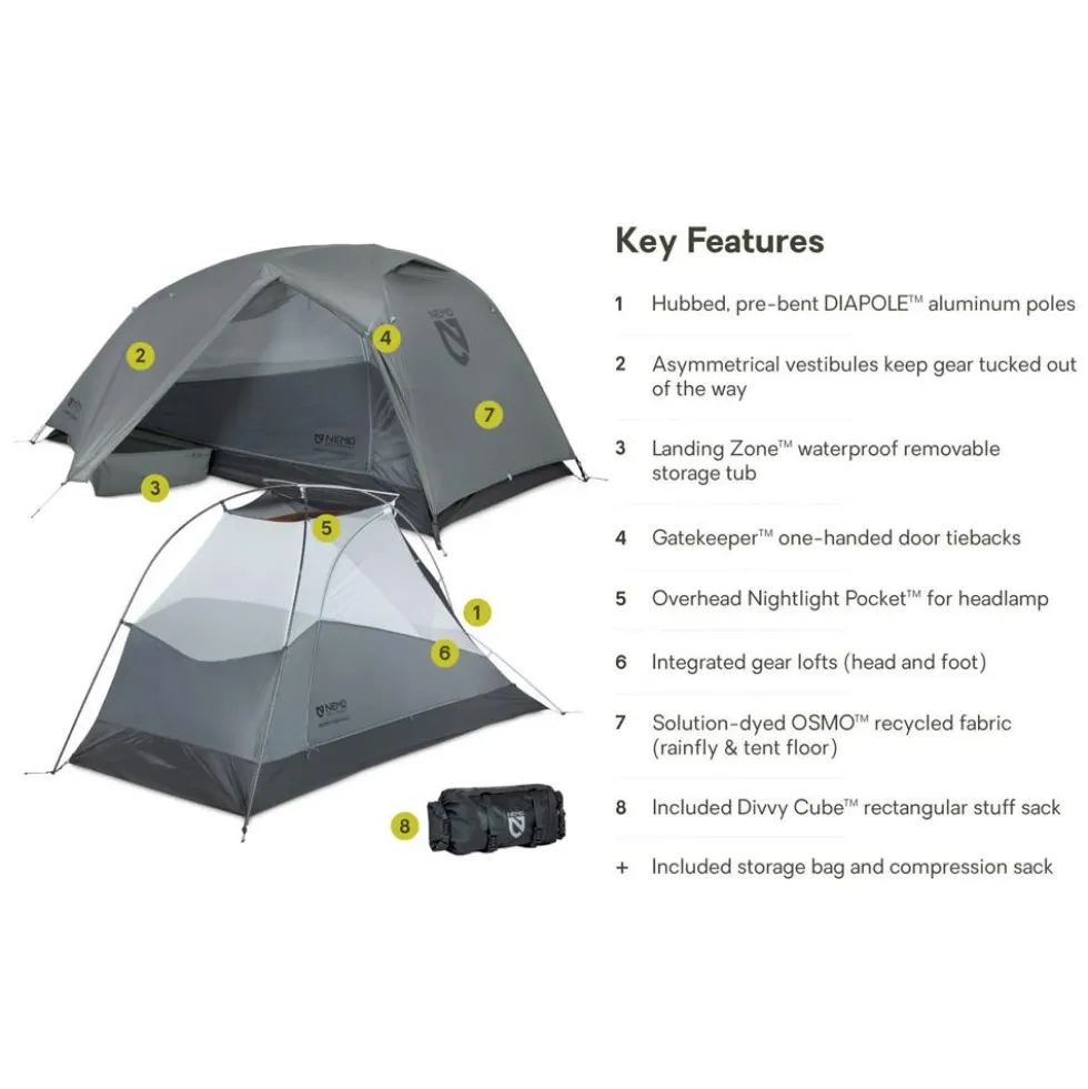 Tende Nemo Dragonfly Osmo Bikepack 2P Dark Grey
