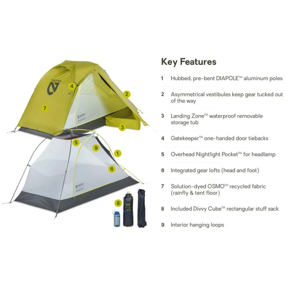 Tende Nemo Dragonfly Osmo 1P Birch Bud