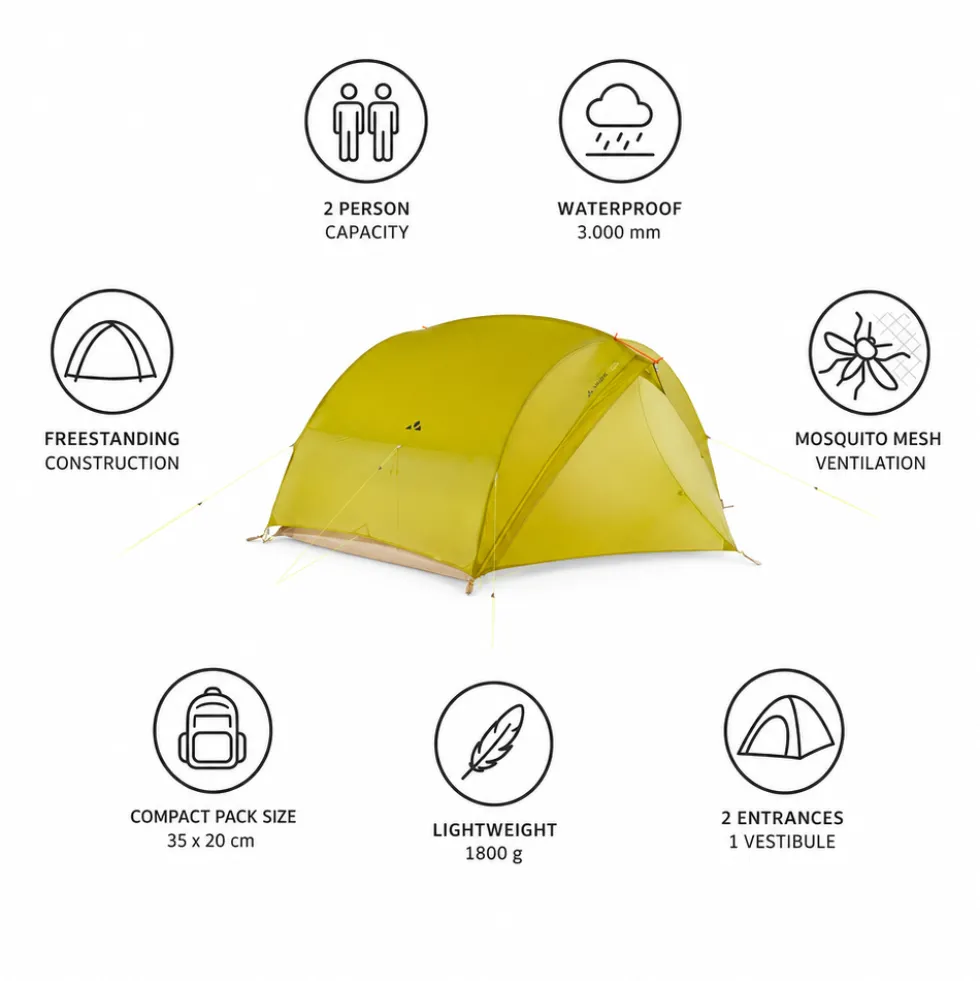 Tende Vaude Ultralight Space 2P Wild Lime