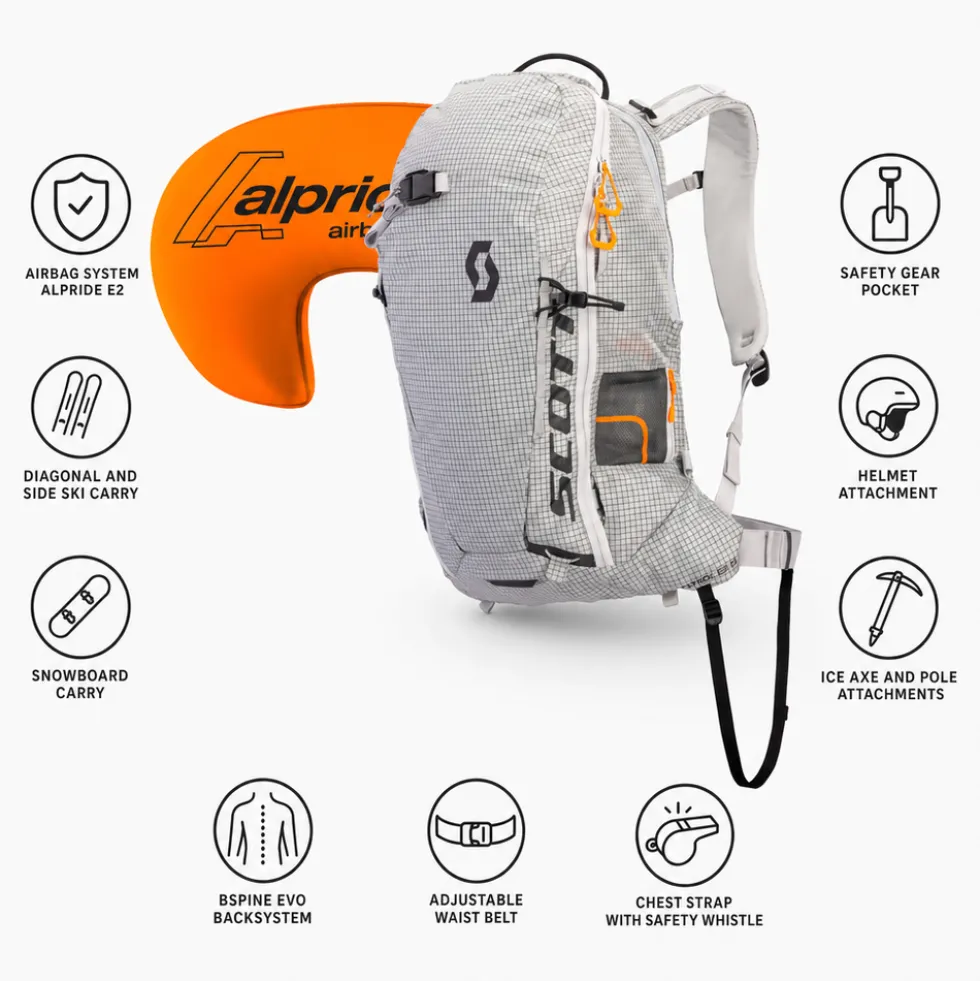 Zaino anti valanga con airbag Scott Pack Patrol E2 22 Kit Light Grey Black