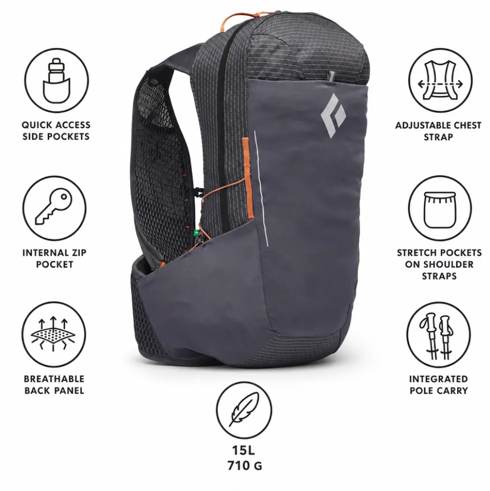 Zaino Black Diamond Pursuit 15 Backpack Carbon Moab Brown