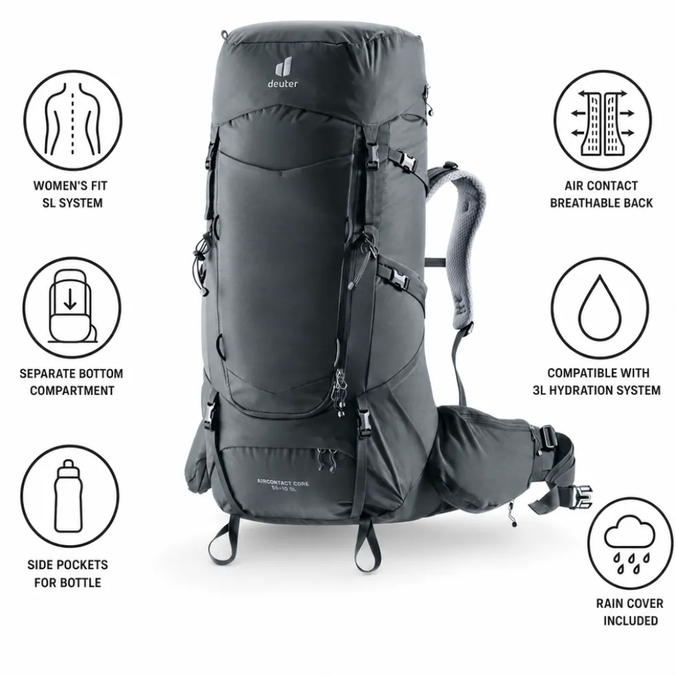 Zaino Deuter Aircontact Core 55+10 SL Graphite