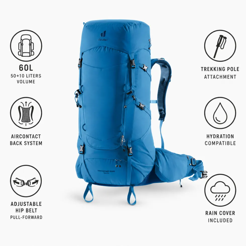 Zaino Deuter Aircontact Core 50+10 Baltic Nightblue