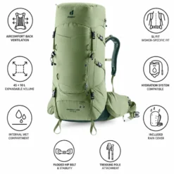 Zaino Deuter Aircontact Core 45+10 SL Grove Ivy