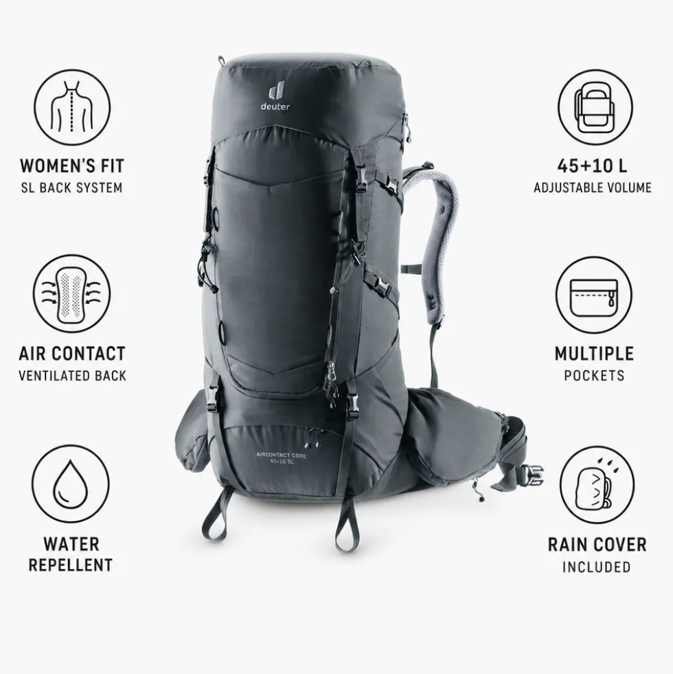 Zaino Deuter Aircontact Core 45+10 SL Graphite